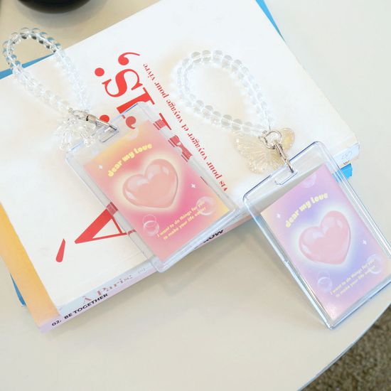 오첵 완소최애 투명 포카홀더 키링세트