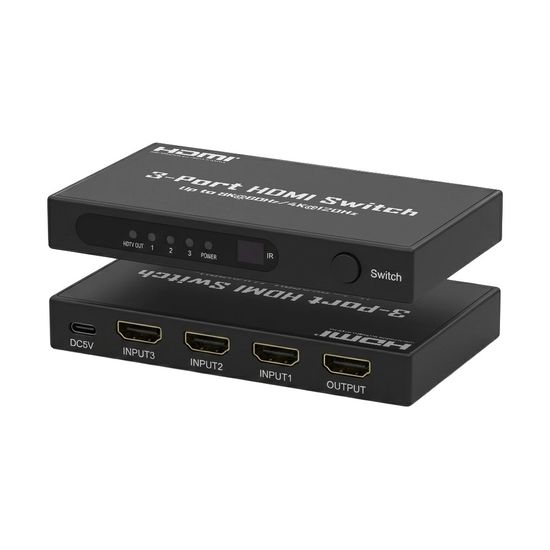 4K8K 3포트 HDMI 선택기 스위치 입력3 출력1 LOU852D