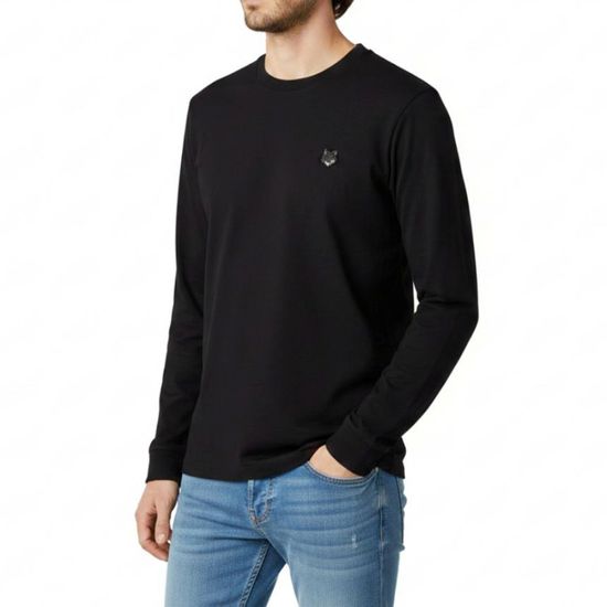 메종키츠네 그레이스폭스 블랙 롱슬리브 긴팔티셔츠