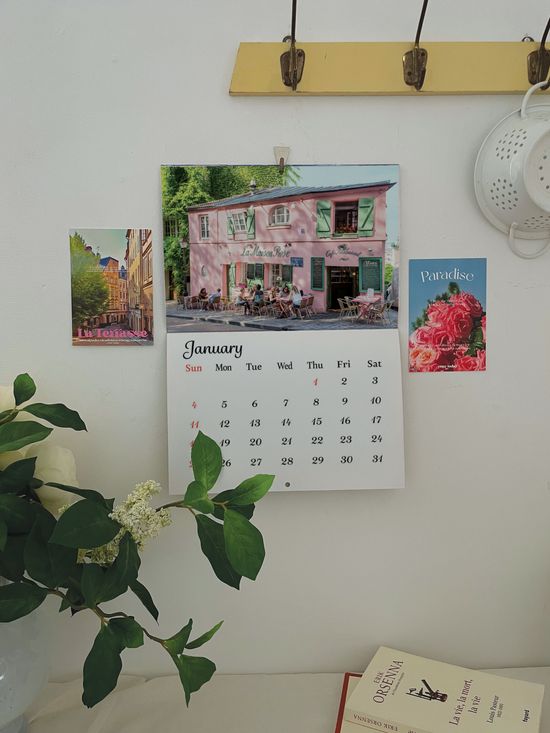 2026 유럽 감성 사진 벽걸이 달력