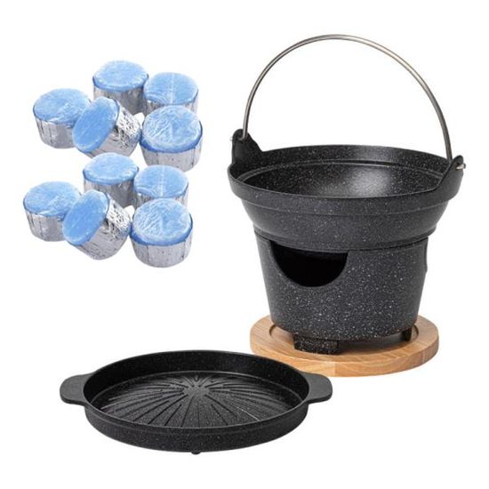 미니화로+불판+냄비세트(고체연료 10개 포함) 1인화로