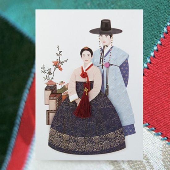 카드/축하카드/감사카드/연하장 옥오지애 한복카드 FT224-3