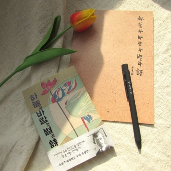 윤동주 크라프트 볼펜 문구 세트