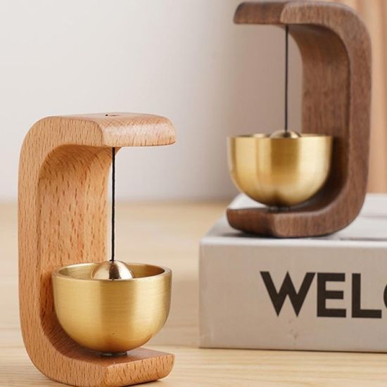 하프 라운드 원목 현관 인테리어 도어벨 현관종