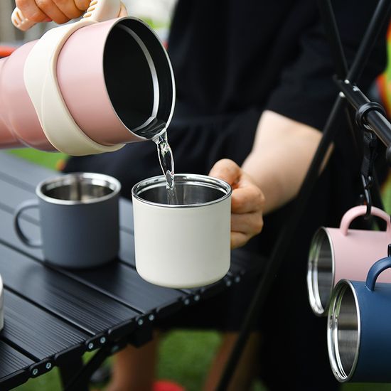 1+1 캠핑 주방 스텐 머그 보온 보냉 컵 300ml/430ml