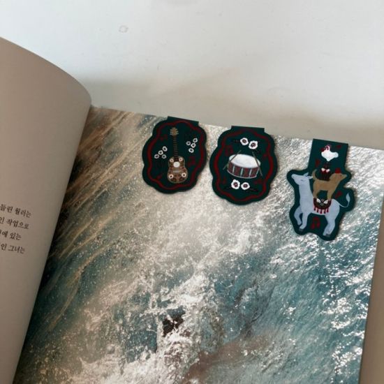 브레멘음악대 책갈피 북마크 마그넷 북클립 3개세트