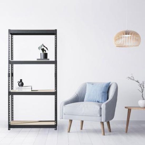 스피드랙 조립식 앵글 선반 4단 / 300~900mm 블랙