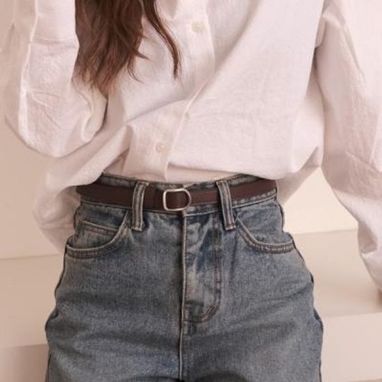 은장 무광 디링 가죽 벨트