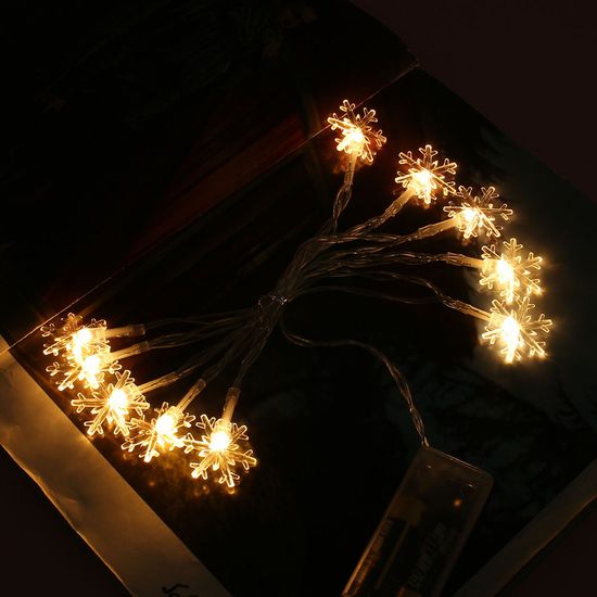 [도토로]10구 LED 눈꽃 가랜드 전구(1.5M) (웜색)