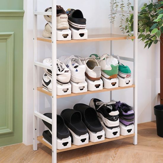 (8+8)슈스케 화이트 심플 슈즈렉 총 16개 신발 정리대