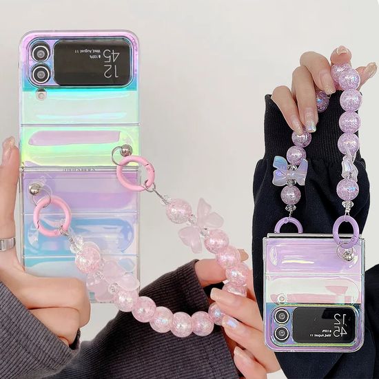 갤럭시 z플립 폴드 4 3 예쁜 홀로그램 스트랩 케이스