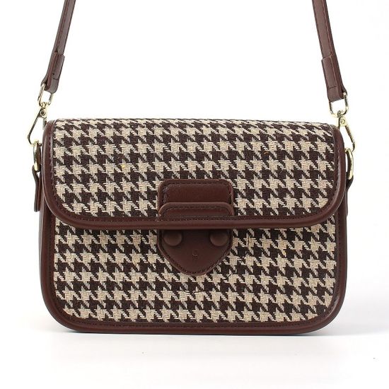 하운드 투스 크로스백(브라운) 숄더백