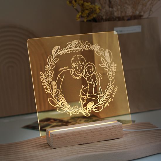 룸인커머스 LED 셀프 아크릴 드로잉 무드등 20x20