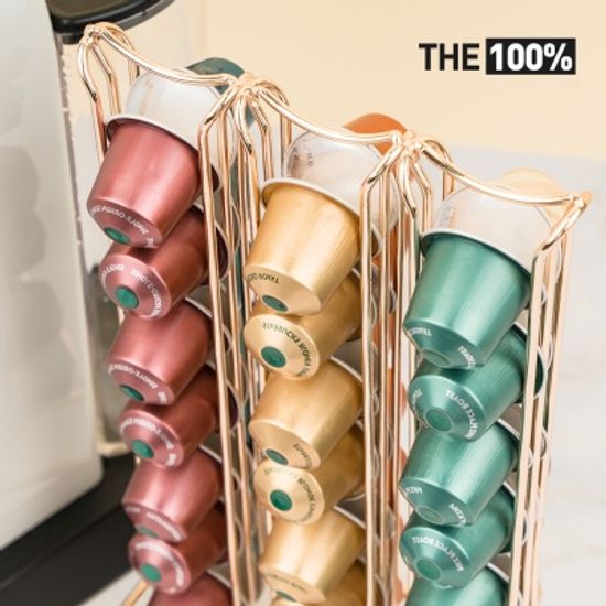 THE100% 네스프레소 호환 캡슐커피 보관함 3열 베이직타워 42구 홀더 거치대