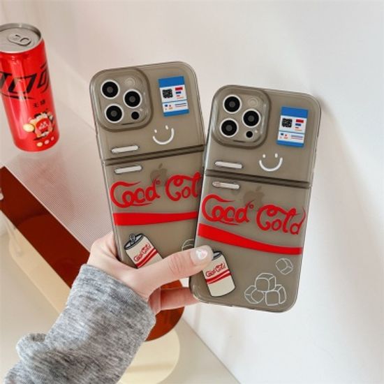 아이폰 14 13 12 11 레트로 데코 냉장고 투명 케이스