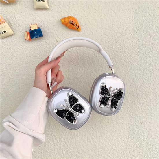 에어팟맥스 큐빅 나비 헤드셋 투명 실리콘 캡 케이스