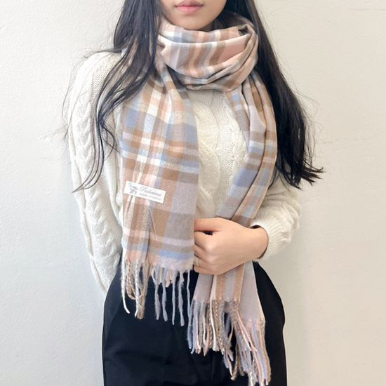 소프트 파스텔 체크 머플러 목도리 6color 