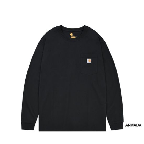 칼하트 K126 워크웨어 포켓 긴팔티 Black