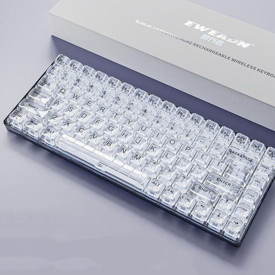 무선 기계식 투명 키보드 RGB 라이팅 백축 키보드