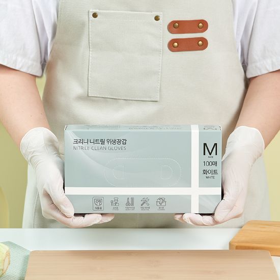 크리니 니트릴장갑 식품용 다용도 위생장갑 100매입