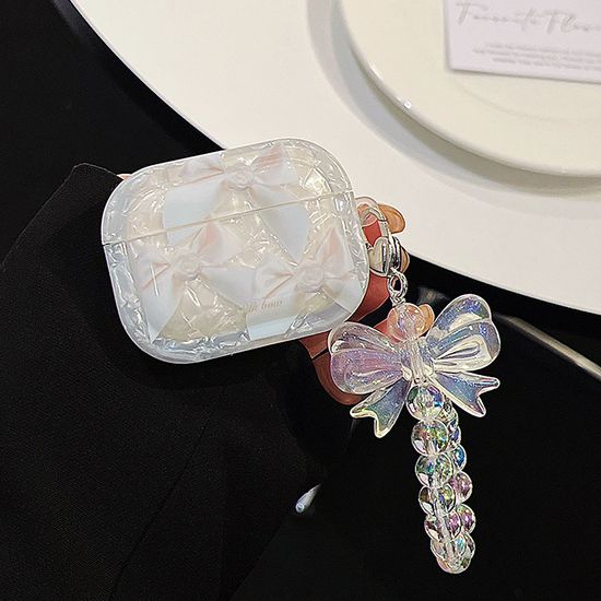 에어팟 4 3 2 1 프로2 리본 키링 자개 실리콘 케이스