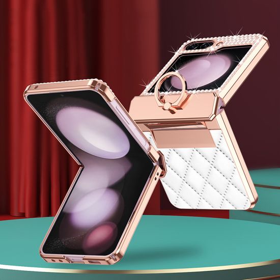 갤럭시 z플립 3 4 5 6 골드 링 큐빅 힌지 커버 케이스