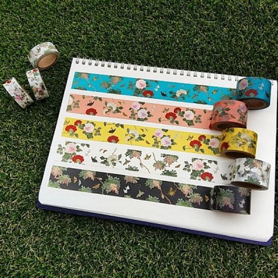 남계우(꽃과 나비) - 화이트 마스킹테이프