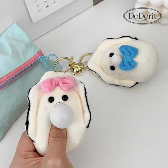 [데데리트]귀여운 버블껌 리본 굴 인형 콧물 키링