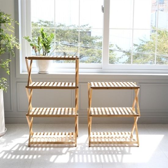 접이식 우드쉘프 캠핑선반 3단 4단 나무선반