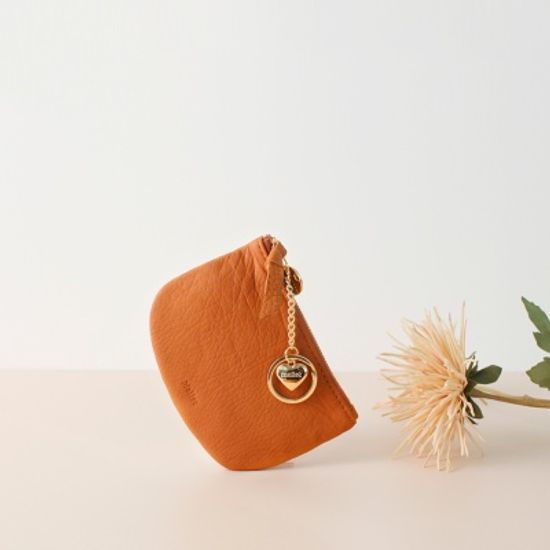 [이니셜 커스텀] Half moon wallet _ Tan