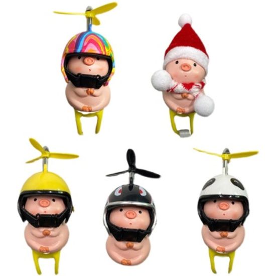 프로펠러 헬멧 돼지 자전거 오토바이 장식 악세사리