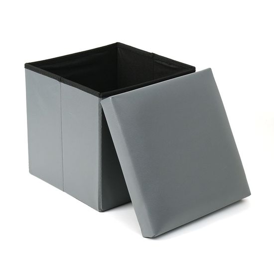 스툴스 인조가죽 수납의자(30cm) (그레이)낮은 풋스툴