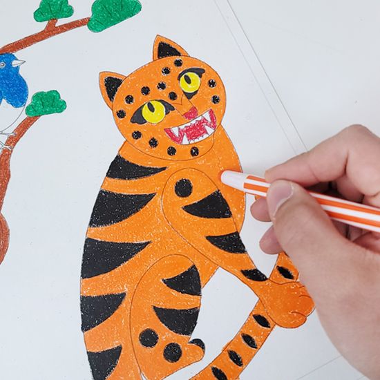 색칠공부 전통 5종 그리기 DIY KIT 컬러링 도안