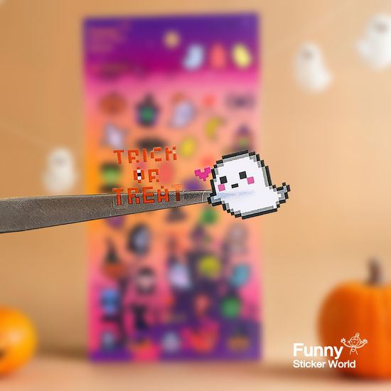 퍼니스티커 C582 픽셀 할로윈 PVC 시즌