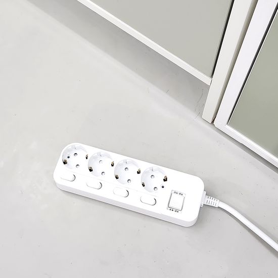 에스탭 국산 개별 스위치 과부하차단 멀티탭 4구