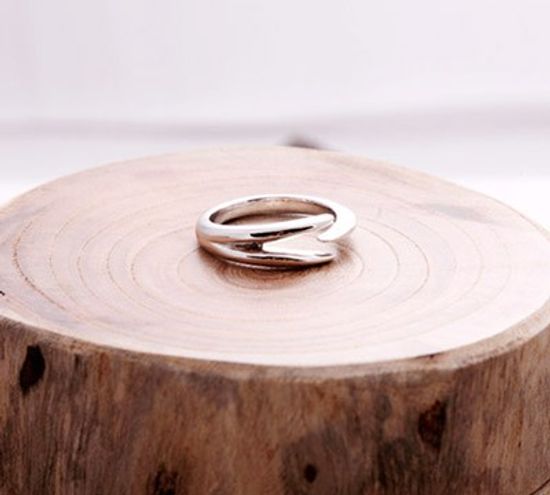 Tornado two point silver ring