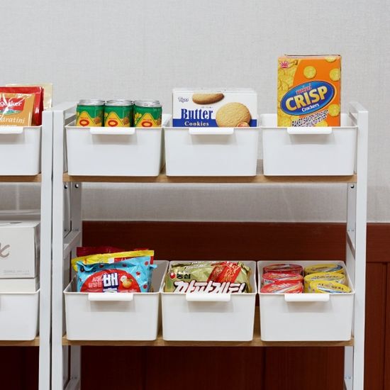 리빙 그립 바스켓 M 8P 손잡이 정리함