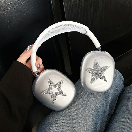 에어팟 맥스 큐빅 리본 하트 실리콘 이어캡 케이스