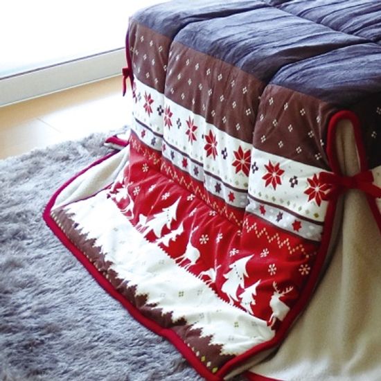 정방형 코타츠 이불 카벨 레드(180X180cm)