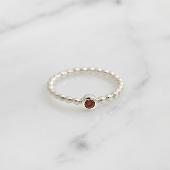 [925실버]가넷 도트 실버반지=RN1100