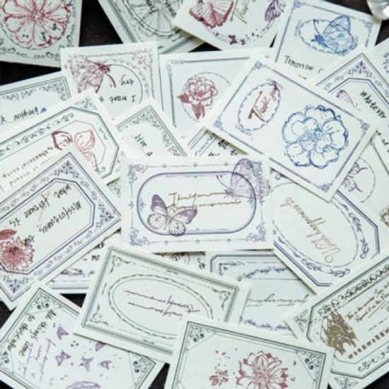 레트로 꽃시리즈 아트 핸드북 메시지 50매 