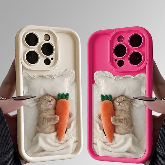 아이폰15 14 13 12 11 잠자는 아기 고양이 젤리케이스