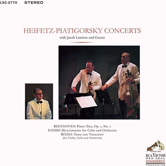PIANO TRIO, DIVERTIMENTO FOR CELLO AND ORCHESTRA, TEMA CON VARIAZIONI/ JASCHA HEIFETZ, GREGOR PIATIGORSKY [SACD HYBRID] [베토벤: 피아노 삼중주, 하이든: 첼로를 위한 디베르티멘토, 로자: 피아노 5중주 - 하이페츠, 피아티고르스키]