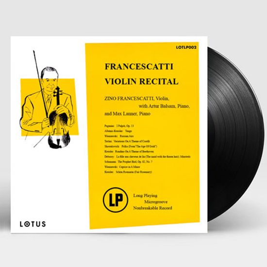 VIOLIN RECITAL/ ARTUR BALSAM, MAX LANNER [프란체스카티: 바이올린 리사이틀] [180G LP]