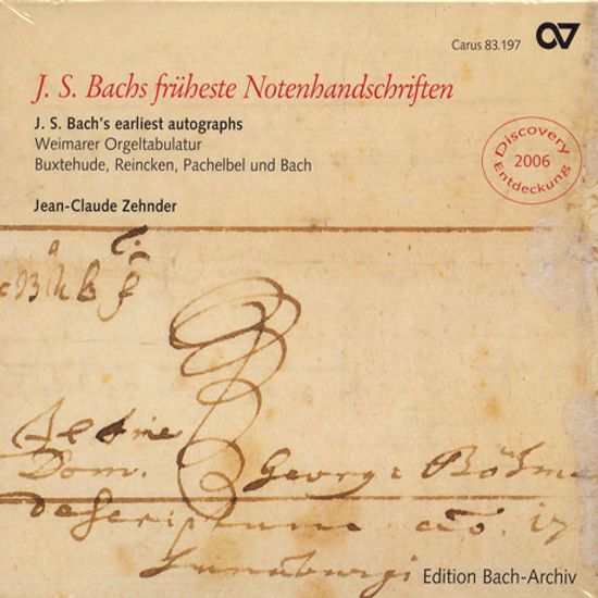 BACH`S EARLIEST AUTOGRAPHS/ JEAN-CLAUDE ZEHNDER