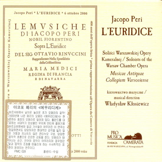 L`EURIDICE/ WLADYSLAW KLOSIEWICZ [야코포 페리 오페라: 에우리디케]