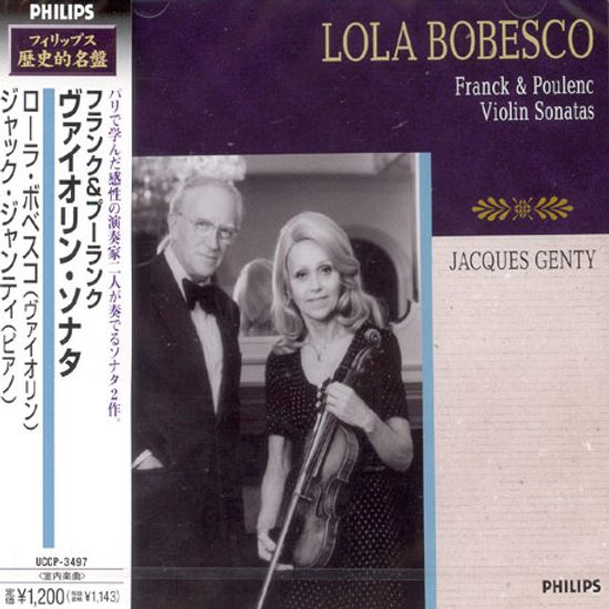 VIOLIN SONATAS/ LOLA BOBESCO/ JACQUES GENTY