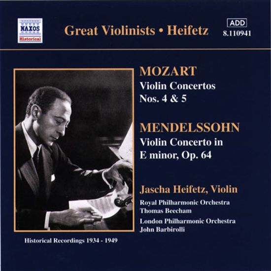 VIOLIN CONCERTOS/ JASCHA HEIFETZ [모차르트 & 멘델스존: 바이올린 협주곡 - 하이페츠]