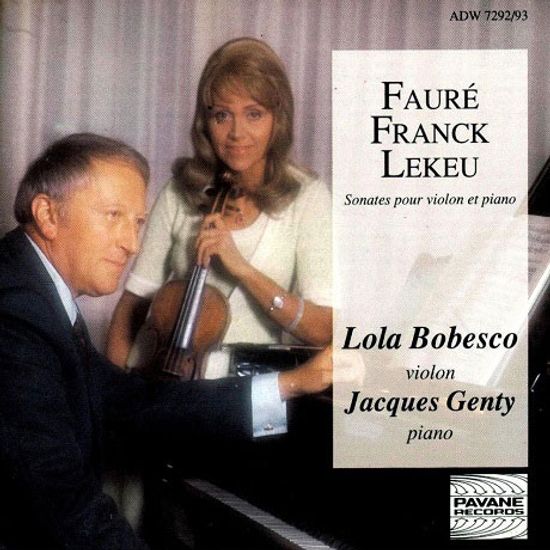 SONATES POUR VIOLON ET PIANO/ LOLA BOBESCO, JACQUES GENTY [포레, 프랑크, 르쾨: 바이올린 소나타 - 롤라 보베스코]