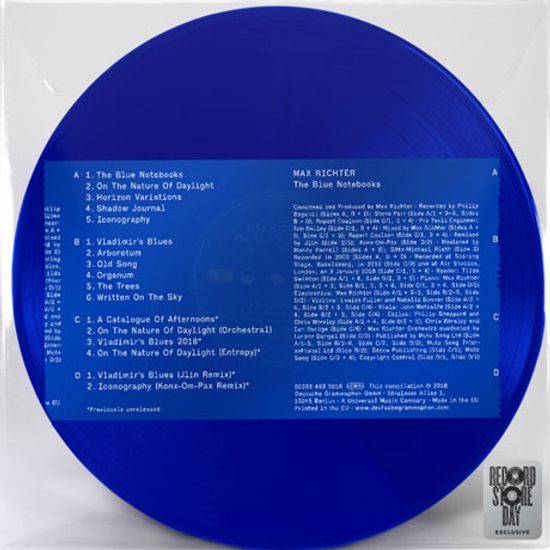 THE BLUE NOTEBOOKS [2018 RSD] [막스 리히터: 블루노트북] [15주년 기념반] [한정반] [180G BLUE LP]